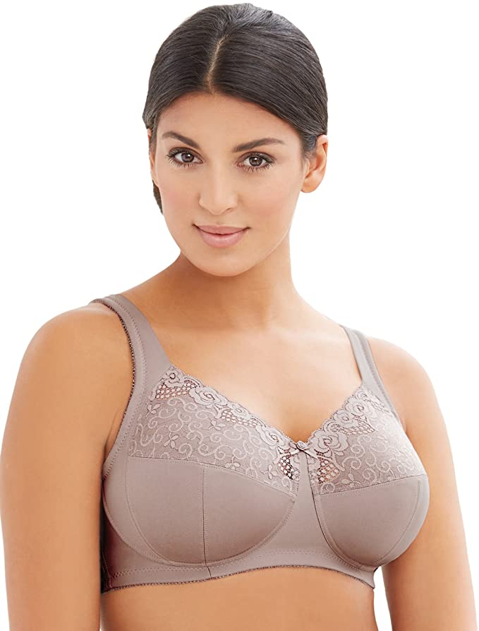 Glamorise Women's Full Figure ComfortLift Rose Lace Wirefree Support Bra #1104