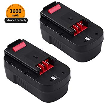 [Upgraded to 3600mAh] 3.6Ah Ni-Mh Replace for Black and Decker 18V Battery HPB18 HPB18-OPE 244760-00 A1718 FS18FL FSB18 Firestorm Batteries 2 Packs