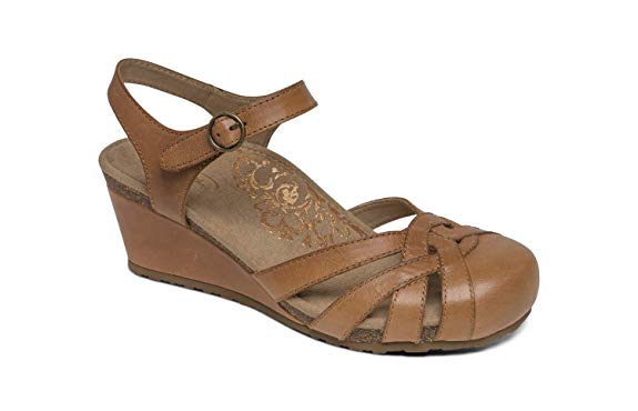 Aetrex Lindsay Womens Leather Closed Toe Wedges