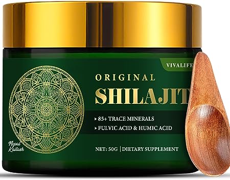 500mg Himalayan Shilajit Resin Supplement, 85  Trace Minerals Complex for Brain Booster & Energy, Immune Support, Overall Health - 50g (2-3 Month Supply)