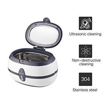 Ultrasonic Cleaner, YKS 600mL Jewellery Cleaner Ultra Sonic Bath with Cleaning Basket - Stainless Steel Tank & Digital Timer for Jewelry Pendant Glasses Watch Metal Coins Denture