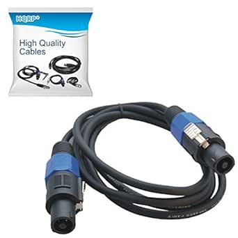 HQRP 6ft Speakon to Speakon (M/M) Cable compatible with Ampeg SVT-CL/SVTVR Classic Series Bass Amplifier Head ; Warwick USM-WCA115 / USM-WCA410 WCA Bass Speakers Amplifier Cabinet