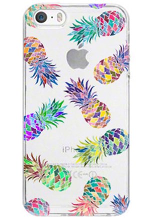 iPhone 4 Case, iPhone 4S Case, iPhone 4 4S Case with flowers, LUOLNH Slim Shockproof Clear Floral Pattern Soft Flexible TPU Back Cover -7 Color Pineapple