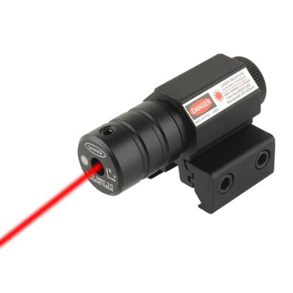 Beileshi Tactical Red Laser Beam Dot Sight Scope for Pistolhandgun Picatinny Rail Mount Hunting with Button Cells