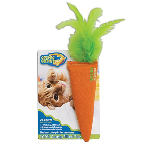 OurPets 100-Percent North American Catnip Filled Carrot Cat Toy 24 Karat