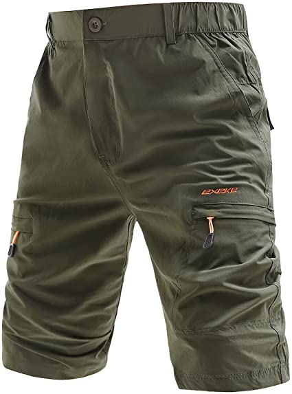 EXEKE Men's Lightweight Hiking Shorts Quick Dry Shorts Stretch Cargo Shorts