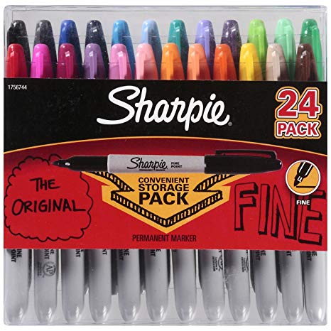 Sharpie Permanent Marker Fine Non-Toxic Assorted Colors 24 Count