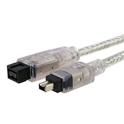 IEEE 1394b Firewire 800 Cable 9 pin - 4 pin M / M, 6 ft Translucent