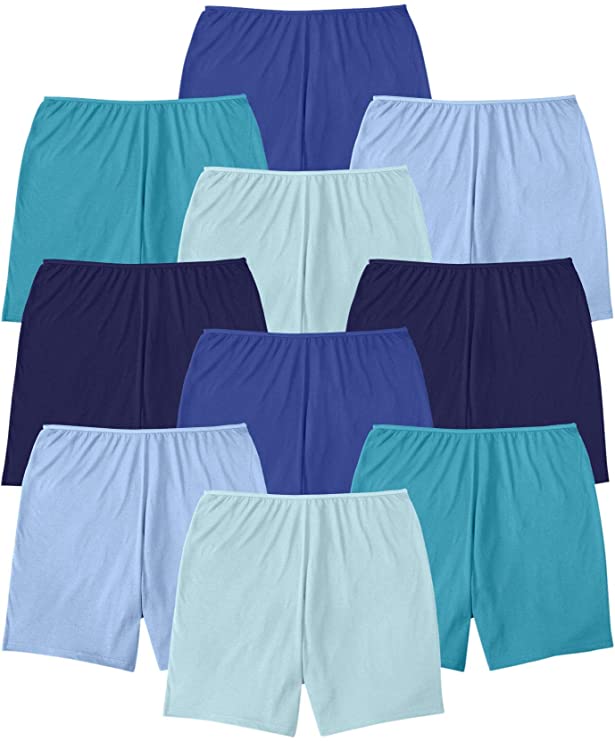 Comfort Choice Women's Plus Size 10-Pack Cotton Boyshort