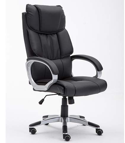 Office Chair | Innovadesk Comfy Chair | Lumbar Support Executive Chair | PU Leather | High Capacity Chair | Adjustable Desk Chair | Desk Chairs Furniture | Best Executive Office Chair | Black