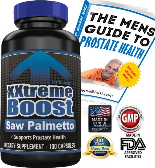 XXtremeBoost Saw Palmetto 100 Capsules Prostate Health Support Supplement - Prevent Frequent Urination and Overactive Bladder - Natural DHT Blocker Fight Hair Loss - 500mg Extract Powder - Made In USA