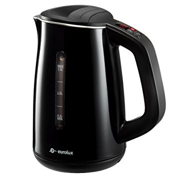 Eurolux Stainless steel, Cool Touch Electric Kettle, 6 Programmable Temperature Settings, Digital LED Display, Keep Warm Function, ETL Approved for Total Safety