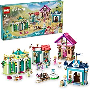 LEGO Disney Princess: Disney Princess Market Adventure, Building Playset Toy for Kids, Treasure Map and 4 Mini-Doll Figures, Fairy Tale Toy Gift for Girls and Boys Ages 6 Plus, 43246