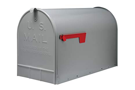 Gibraltar Stanley  (ST200000) Post Mount Jumbo Mailbox, Galvanized Steel - Silver Gray