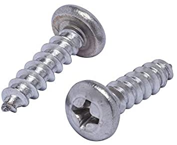 #10 X 3/4" Stainless Pan Head Phillips Wood Screw, (100pc), 18-8 (304) Stainless Steel Screws by Bolt Dropper