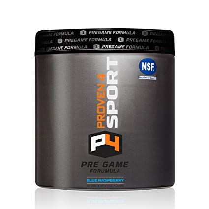 Proven4 Pre Workout Powder with creatine, beta Alanine, niacin - Preworkout Drink to Boost Energy and Endurance. Blue Raz 30 Servings NSF Workout Supplements