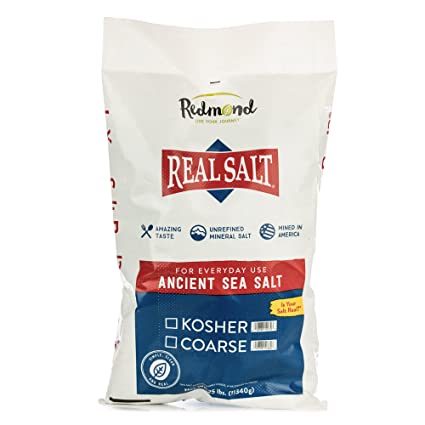 Redmond Real Sea Salt - Natural Unrefined Organic Gluten Free Kosher, 25 Pound Bag