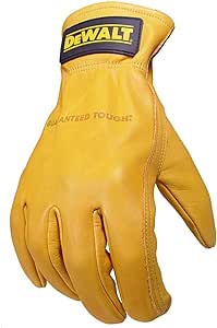 Dewalt DPG31L Grain Goat Skin Driver Work Glove with Keystone Thumb, Large,Multi