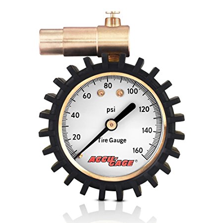 Accu-Gage Presta Valve Bicycle Tire Pressure Gauge, 160psi