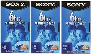 SONY 3T120VR 6hrs. EP T-120 VHS Tapes (3-Pack)