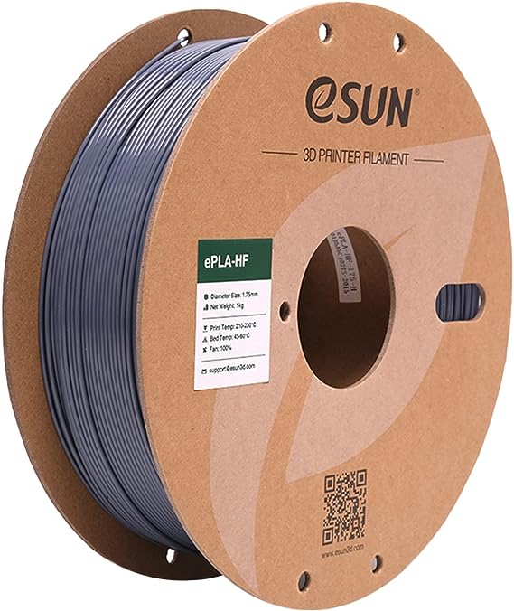 eSUN PLA HS High Speed PLA Filament 1.75mm, 3D Printer Filament Fast Print High Flow Speedy PLA, Dimensional Accuracy  /- 0.03mm, 1KG Spool (2.2 LBS) 3D Printing Filament for 3D Printers,Grey