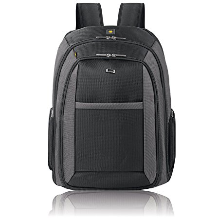 Solo Pro 16" Laptop Backpack, Removable Sleeve, Black/Grey