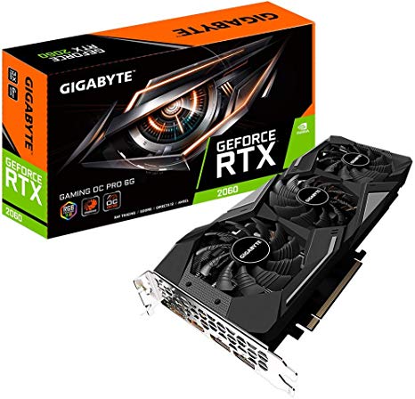 Gigabyte GeForce RTX 2060 Gaming OC Pro 6G Graphics Card, 3X Windforce Fans, 6GB 192-bit GDDR6, Gv-N2060GAMINGOC Pro-6GD REV2.0 Video Card