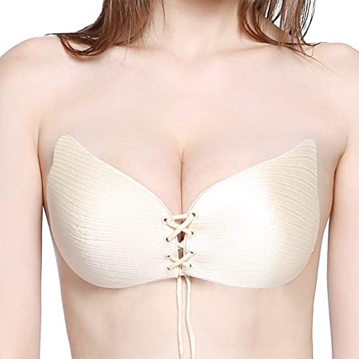 Dolloly Sticky Bra Self Adhesive Bra Invisible Push Up Silicone Backless Reusable Bra