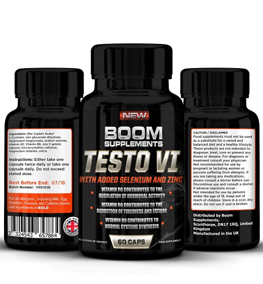 Testosterone Boosters - #1 Proven Testosterone Boosting Supplement For Men And Women* Formerly TESTOBOOM Now TESTO VI* 100% Money Back Guarantee *Best NATURAL Testosterone Booster - 60 Maximum Strength Testosterone Tablets - 1 Month Supply. Manufactured In The UK! (Bottle Design May Vary)