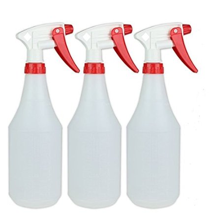 Pack of 3 - 24 Oz Durable Empty Spray Bottles By The Cook's Connection