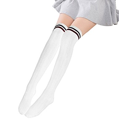 Hippih Women Stripe Thigh High Over Knee Socks Dress Girl Cosplay Warmer Leg Socks