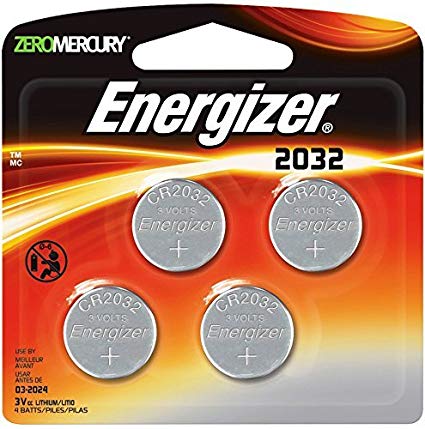 Energizer CR2032 zero mercury batteries, 3 Volts, 4 Batteries (Fresh)