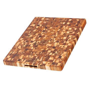 Teak Butcher Block - Rectangle End Grain Cutting Board (24 x 18 x 1.5 in.) - By Teakhaus