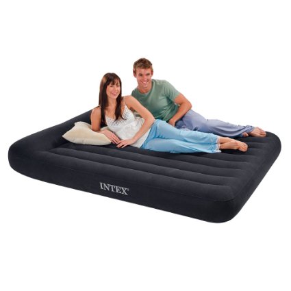 Intex Pillow Rest Classic Airbed with Built-in Pillow and Electric Pump Queen