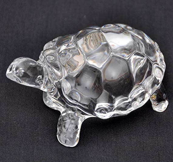 Petrichor Fengshui Vastu Original Clear Crystal Turtle for Peace & Prosperity ((xtraLarge))