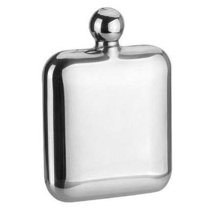 SAVAGE 6oz Hip Flask Round Lid 188 Stainless Steel Mirror Finished