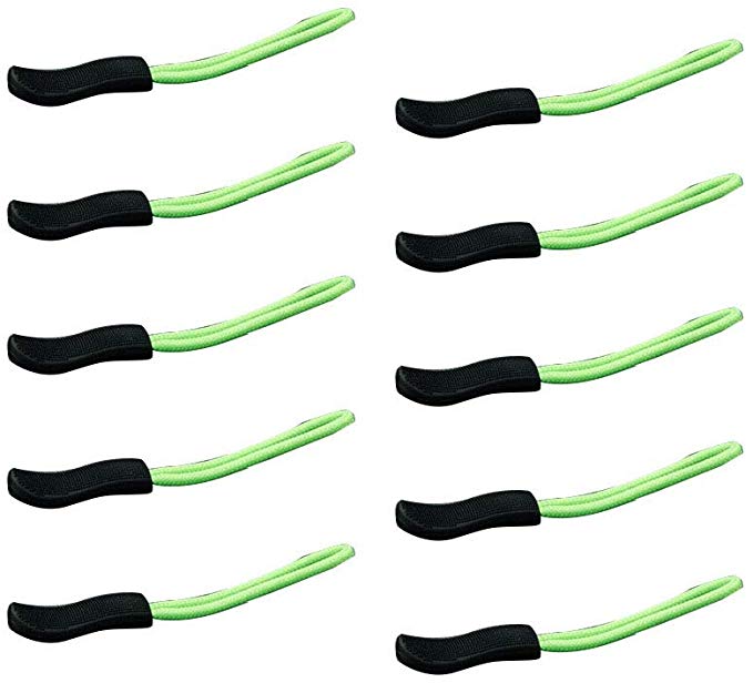 DYZD Durable Zipper Pulls Zipper Tab Zipper Tags Cord Pulls Zipper Extension Zip Fixer for Backpacks, Jackets, Luggage, Purses, Handbags (10PCS, Green)