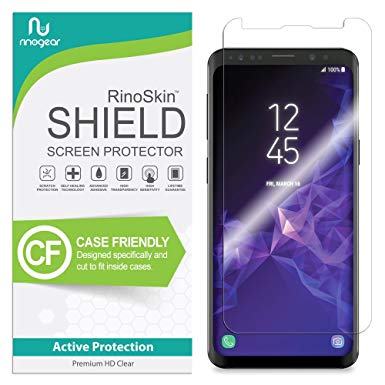 RinoGear for Galaxy S9 Screen Protector [Case Friendly] [Active Protection] Flexible HD Crystal Clear Anti-Bubble Film