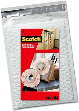 Scotch Clear Mounting Tape, 1-in x 60-in, Holds up to 10 lbs., 2-Rolls, Ships in e-Ecommerce Packaging