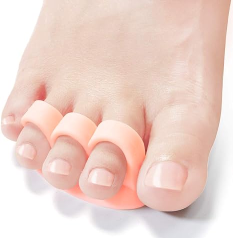 Welnove Hammer Toe Crests Pads 10 PCS Gel Toe Straightener Cushion Support (3 Loops Beige) Pain Relief for Hammer Toe, Overlapping Toes, Curled Toe