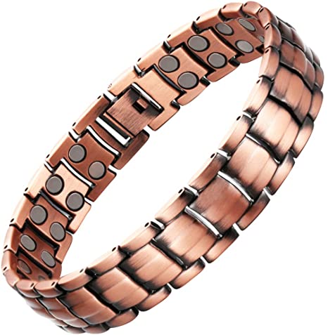 Copper and Magnetic Bracelet for Men Large Copper Bracelet 8.5" Adjustable Pain Relief for Arthritis and Carpal Tunnel Migraines Tennis Elbow