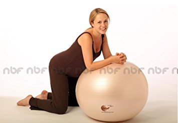 Natural Birth and Fitness Birthing Ball and Pump - NBF Anti-Burst Birth Ball with Instruction Guide for Pregnancy and Labour  55cm 65cm 75cm
