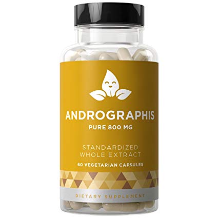 ANDROGRAPHIS Pure 800 MG - Fast-Acting Strength, Healthy Immune Function, Physical Wellness for Seasonal Protection - Full-Spectrum & Standardized - 60 Vegetarian Soft Capsules