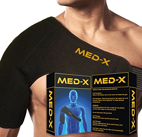 Shoulder Wrap Gel Ice Hot/Cold Pack for Shoulder Injury Pain Relief Therapy , Rotator Cuff , Rheumatoid Arthritis Treatment , Osteoarthritis , Bursitis , Tendinitis , AC Joint , Sports Injuries