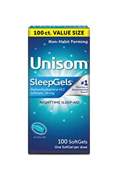 Unisom SleepGels, Nighttime Sleep-Aid, 50 mg Diphenhydramine HCl, 100 Soft Gel Capsules