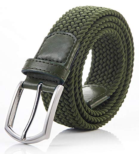 Weifert Men's Stretch Woven 1.3"Wide Elastic Braided Belts