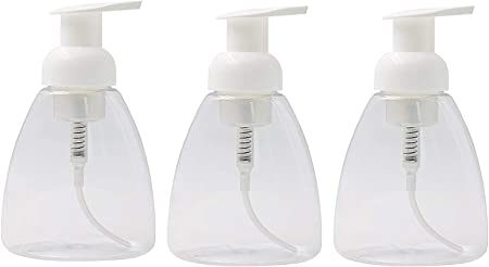 HOSL 250ML (8.5OZ) Clear Plastic Soap Dispenser Pump Bottles Refillable Liquid Soap Pump Bottles for Kitchen and Bathroom Refillable and Eco Friendly BPA Free Pack of 3