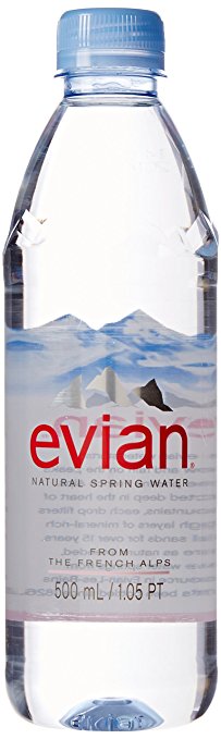 evian Natural Spring Water 500 ml, 24 Count