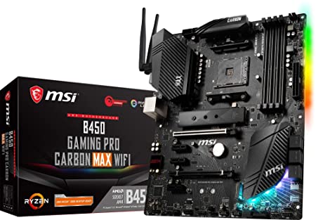 MSI B450 Gaming PRO Carbon MAX WiFi ATX Motherboard DDR4 6xPCIE 2xM.2 DP HDMI Crossfire LAN SATAIII 8xUSB