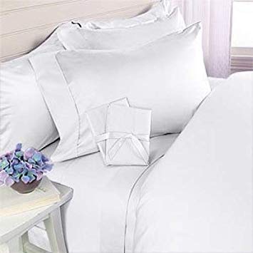 Elegant Comfort 1500 Thread Count Luxury Egyptian Quality Super Soft Wrinkle Free and Fade Resistant 4-Piece Sheet Set, Full, White